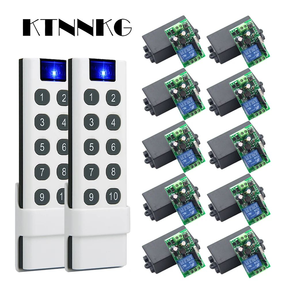 KTNNKG AC110V 220V 250V 1CH 433MHz One Relay Receiver is Used for LED Lamp and Bulb Control On / Off General Wireless Remote