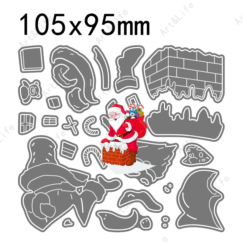 Santa Claus Christmas Grandpa Metal Cutting Dies Big Surprise Stencil Scrapbooking Embossing New Christmas Craft Cut Die