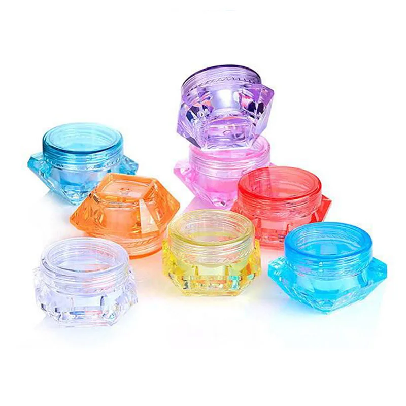 

100pcs 3g/5g Empty Plastic Diamond Shaped Cosmetic Jars Skin care Container Lotion Bottle Vials Face Cream Sample Pots Gel Boxes