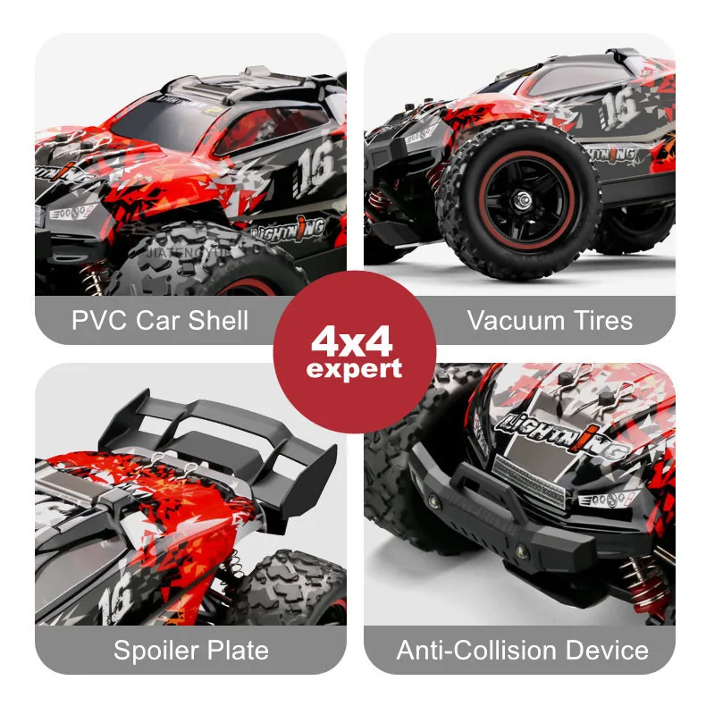 JTY Toys RC سيارة 65 كم/ساعة فرش عالية السرعة RC الانجراف سيارات 4WD بيج فوت مقاوم للماء راديو التحكم عن بعد سيارات للأطفال البالغين