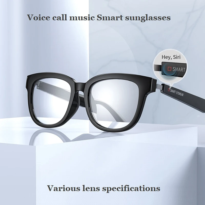 Upgrade Bluetooth 5.0 Smart Glasses Music Voice Call Sunglasses Can Be Matched With Prescription Lenses Compatible IOS Android