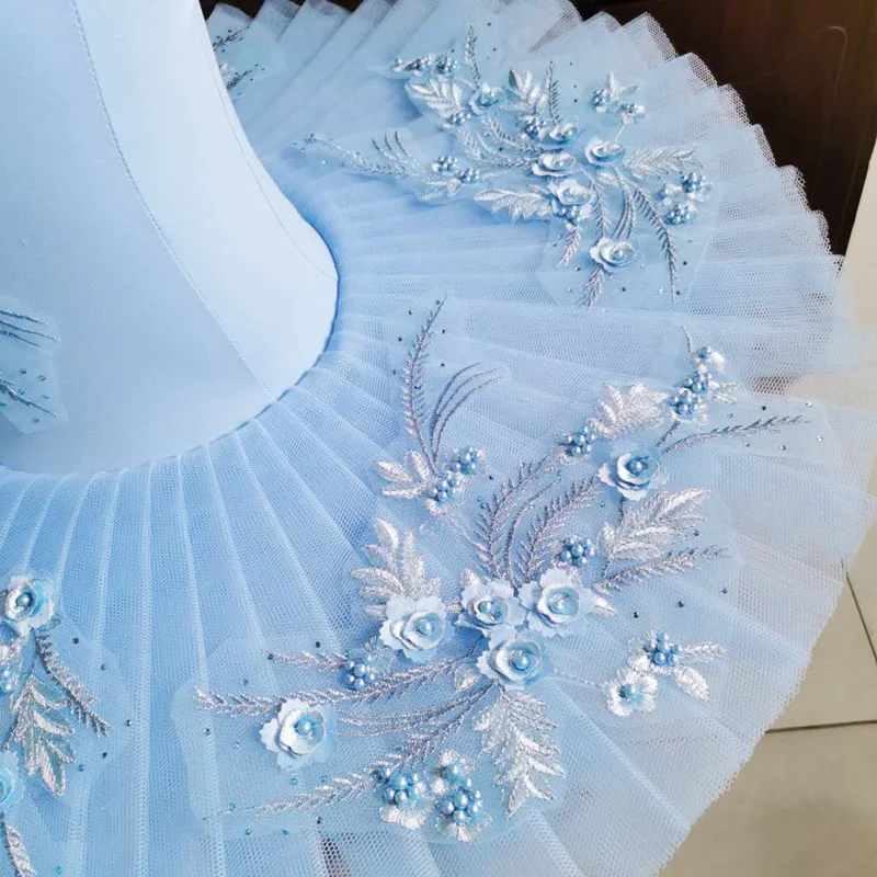 Sky Blue Professional Ballet Costume Classic Ballerina Ballet Tutu For Child Kids Adult Pancake Tutu Dance Ballet Dress Girl