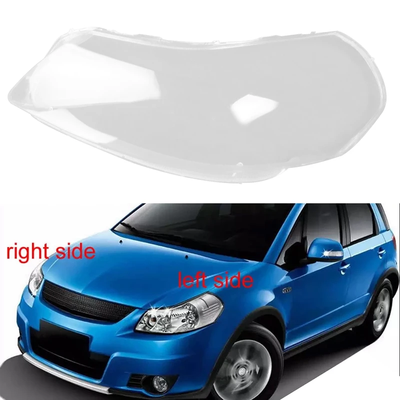 2PCS Car Lampshade Headlight Cover Transparent Head Light Lamp Cover Glass Shell Mask Hardening for Suzuki SX4 2006-2016