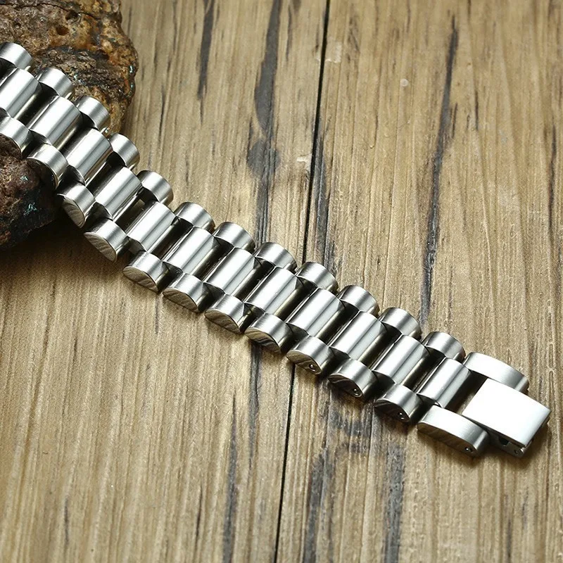 Gent Präsident Armband Edelstahl Uhr Band Armband für Männer Watchlink Armbänder Schmuck Goldene 15MM Breite 8,8 Zoll – Detail 3