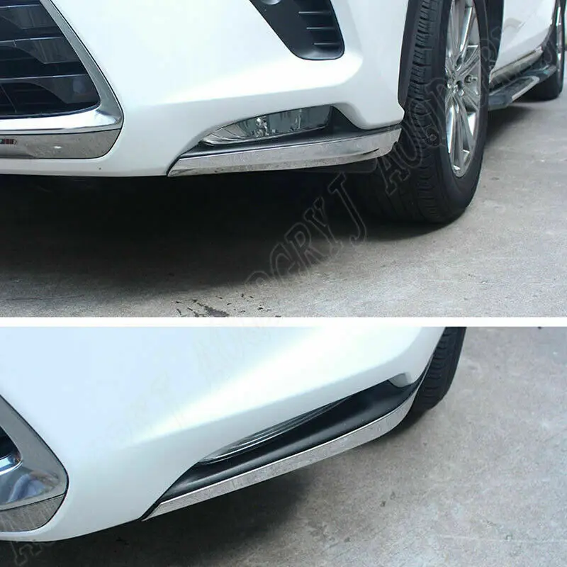 Fits For Lexus NX300 300H 2018-2021 ABS Chrome Front Bumper Corner Cover Trim anti-rub Lip Moulding Car Accessories 2PCS
