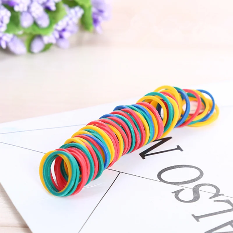 100Pcs Colorful Mini Rubber Bands Elastic Band Dog Cat Hairpin Grooming Accessories Hair Band Ties Rope Stationery Holder