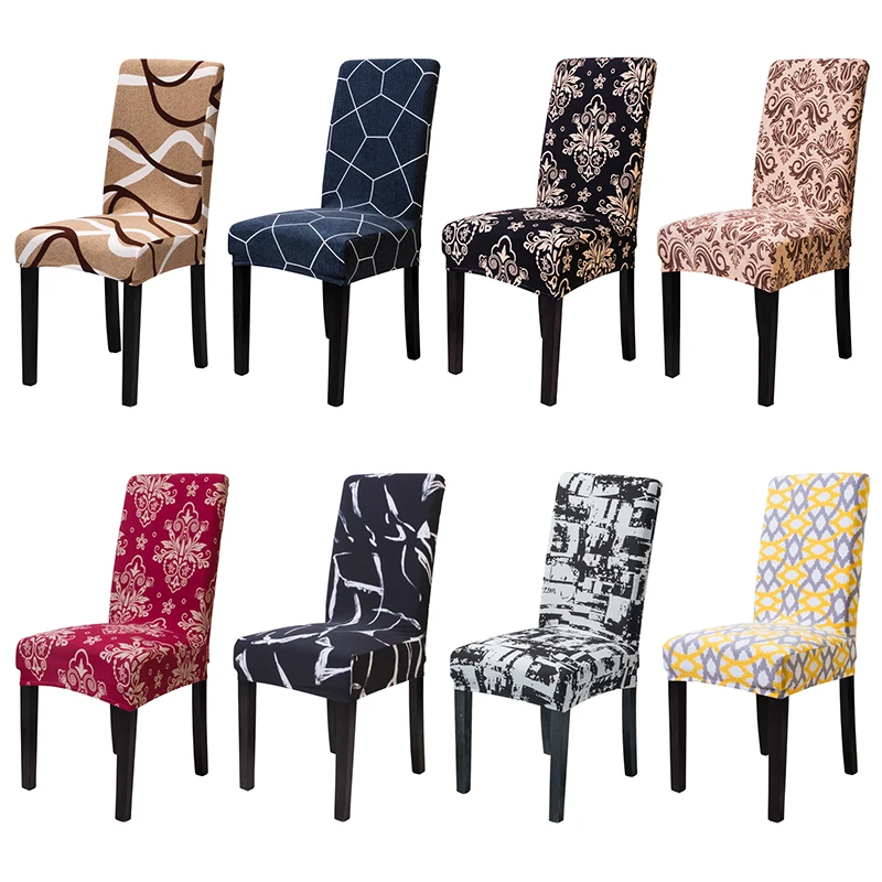 

Removable Printing Spandex Stretch Chair Cover Elastic Covers for Restaurant Wedding Banquet Hotel Dining Chair Washable