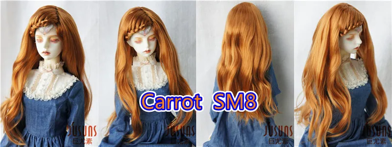 Jusuns Doll Wig JD204 6-7' 7-8' 8-9' 9-10' Long Lady Braids Wave 1/6 1/4 1/3 YOSD MSD SD Blythes Synthetic Mohair BJD Hair