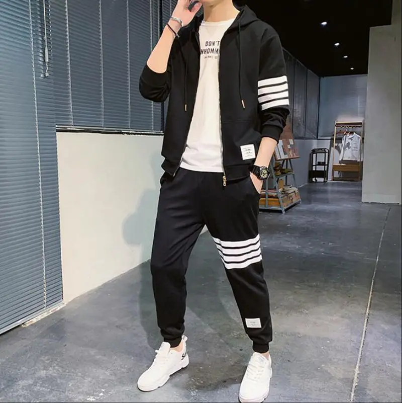 2022 Men Sportswear New Spring Autumn Male Tracksuit 2 Piece Sets Sports Suit Hoodie Jacket+Pant Sweatsuit Fashion Mens Clothing