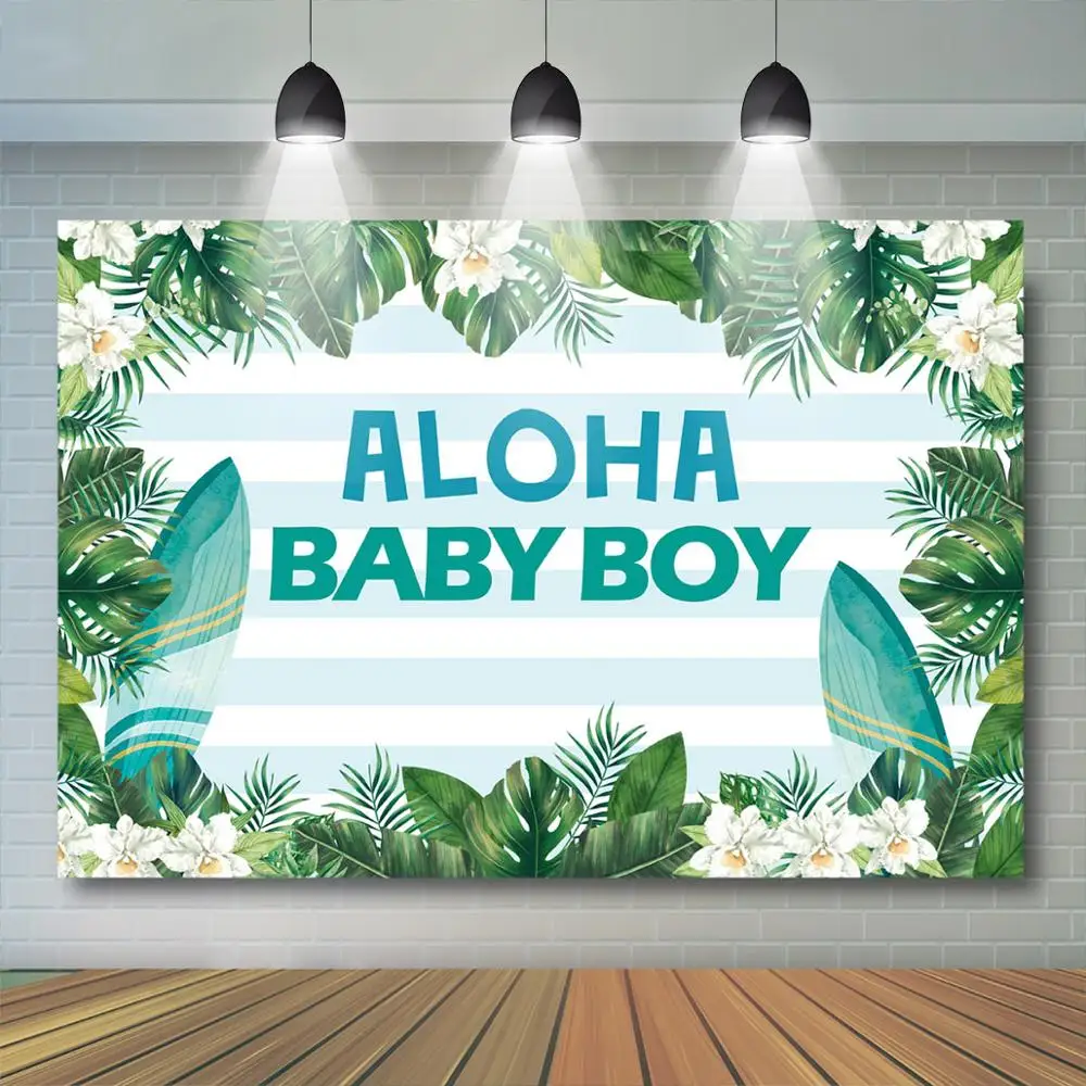 

Фон для фотографирования детей Aloha с изображением летних тропических листьев и цветов фотография для мальчиков и детей