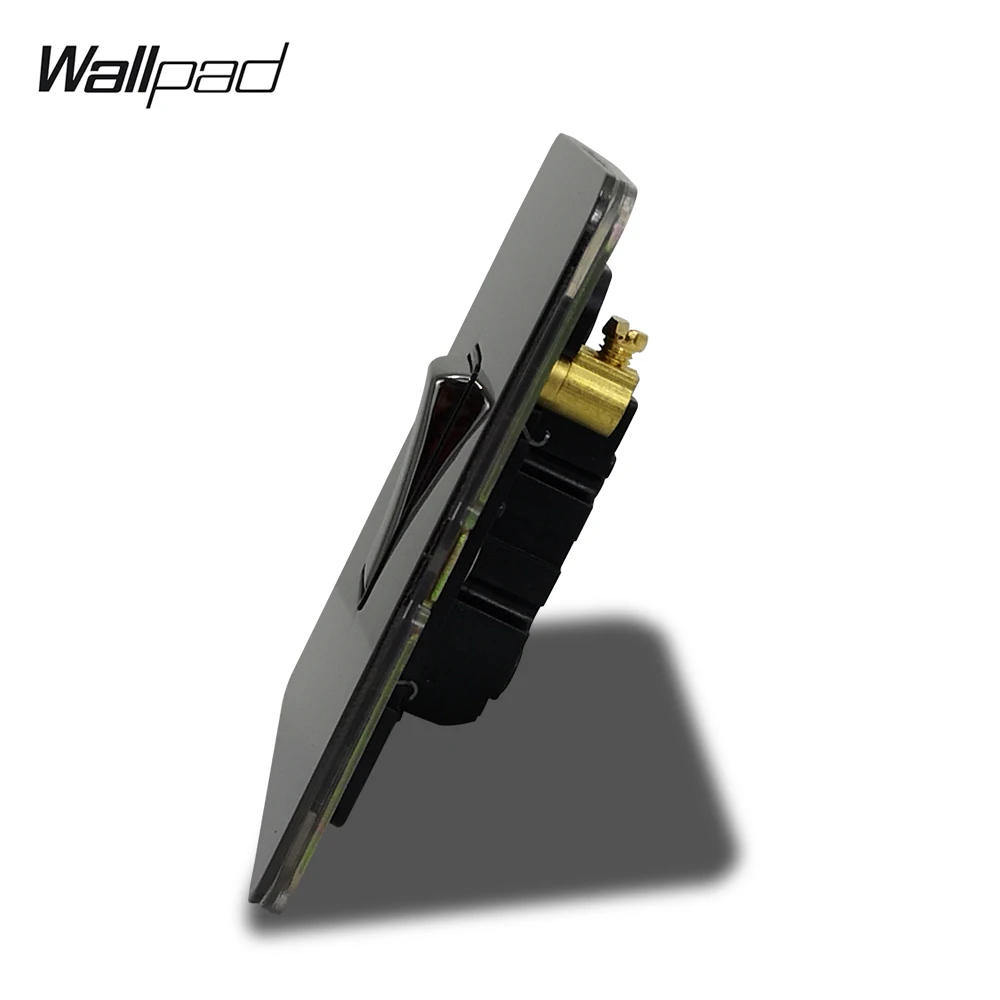 Wallpad H6 1 Gang 1 Way 2 Way Wall Light Switch On Off Black Nickel Stainless Steel Panel Metal Button