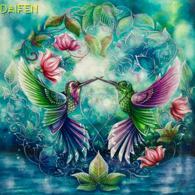 5D DIY Diamond embroidery wings Full Square Diamond mosaic Bird rose tulip Full Round Diamond painting Cross stitch Lake leaves