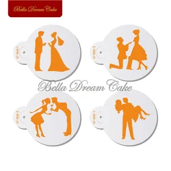 Couple Lovers Cookies Stencil Valentine's Day Coffee Stencils Chocolate Cake Mold Cake Stencil Template Cake Decorating Tool