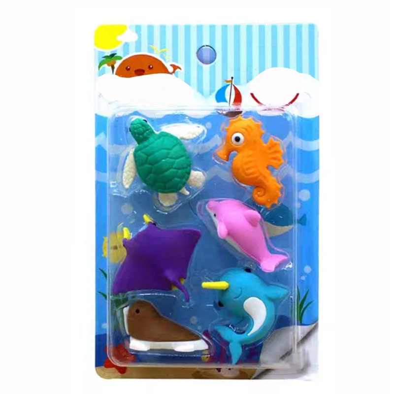 Ocean Dancing Party Sea Horse Animal Eraser Penguin Good Friend  Ocean Turtle School Stationery Pencil Eraser for Boys and Girls