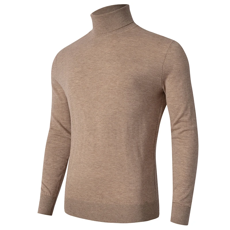 Men\'s Lightweight 100% Pure Merino Wool Turtleneck Sweater Underwear T Shirt -Warm Winter Man Thick Clothes Tops Sweaters