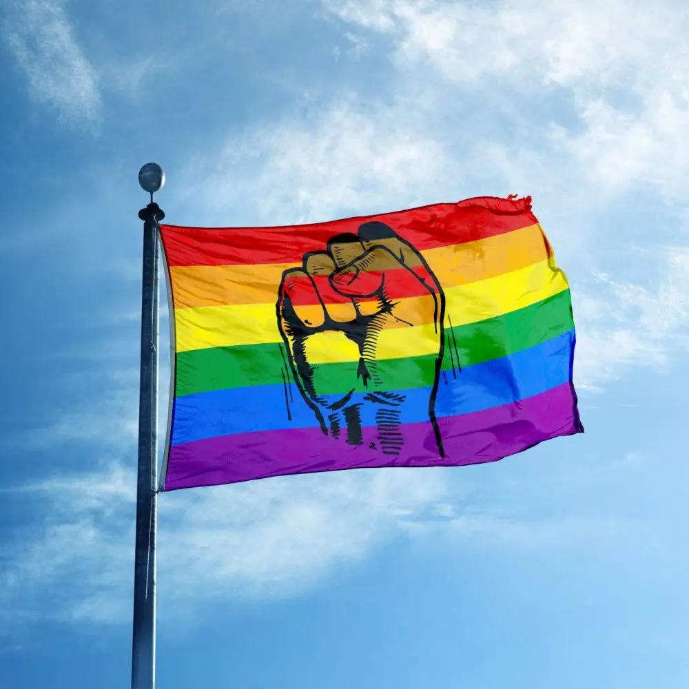 Black Support Power Fist Flag BLM Pride Flags LGBT Banner 3x5 Ft