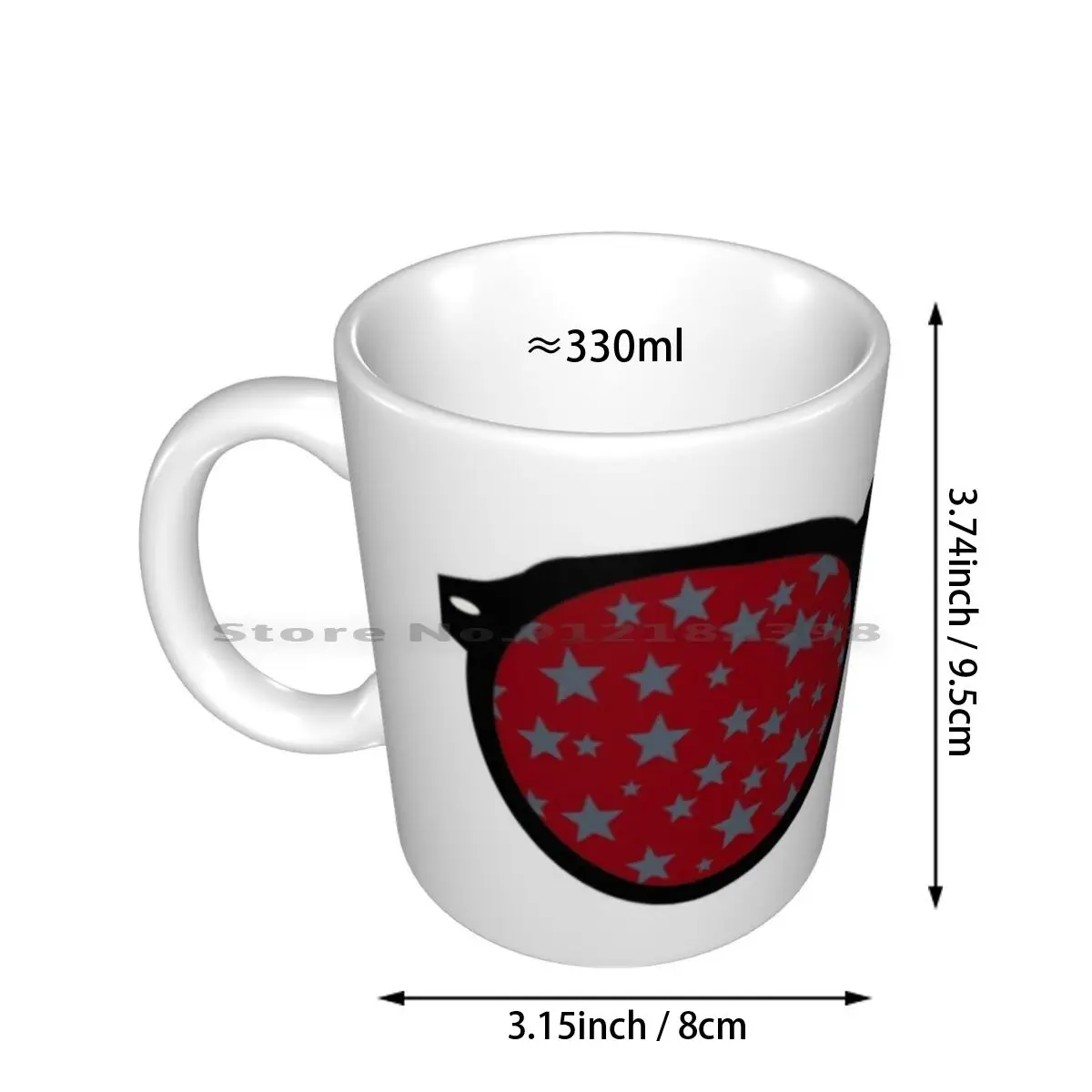 Red And Grey Star Sunglasses Ceramic Mugs Coffee Cups Milk Tea Mug Colgate University Colgate White Gray Grey Raider Raiders