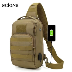 USB Camping Bag Tactical Chest Men Backpack Military Army Single Shoulder Fishing Hiking Travel Outdoor Bag Hunting Fanny Pack