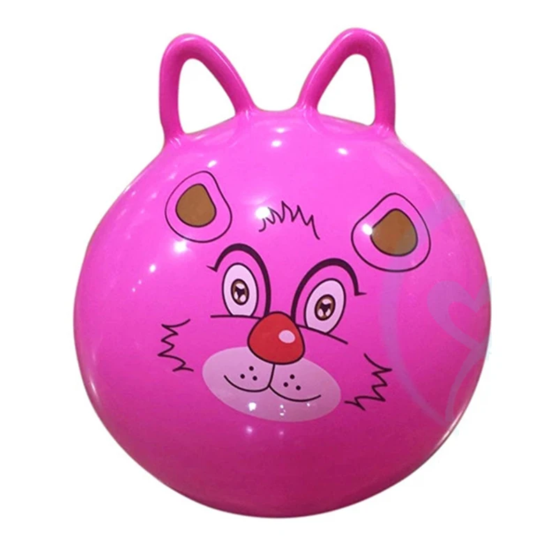 45CM Cartoon Bouncing Jumping Ball with Handle PVC Children Outdoor Sports Inflatable Balls Beach Pool Toys for Kids Baby