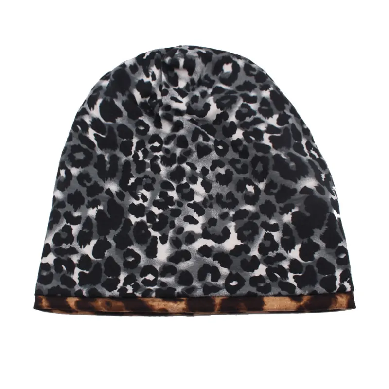 Winter Hats For Women Beanies Knitted Hat Skullies Brimless Men\'s Gorras Bonnet Leopard Male Beanie Warm Thick Winter Hat Cap