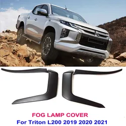 4Pcs Fit Mitsubishi Triton L200 2019 2021 ABS Front Fog Lamp Light Cover Frame Trims Rim Cover Car Styling Sticker Accessory