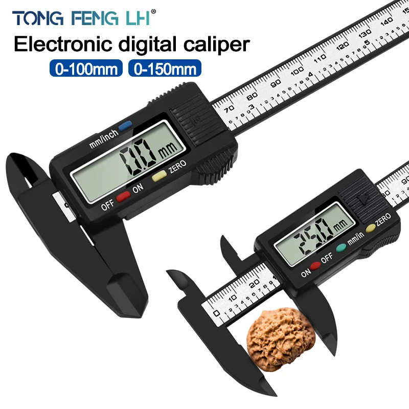 Digital Vernier Caliper LCD Electronic  Altimeter Micrometer Measuring  Tool  Plastic Ruler 0-150mm 0-100mm 6-inch