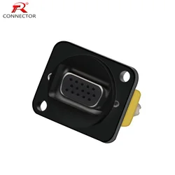 1Pc D-type Panel Socket DB-15P/VGA-15P VGA Dual-pass 15Pin Solder-Free Signal Extension Converter