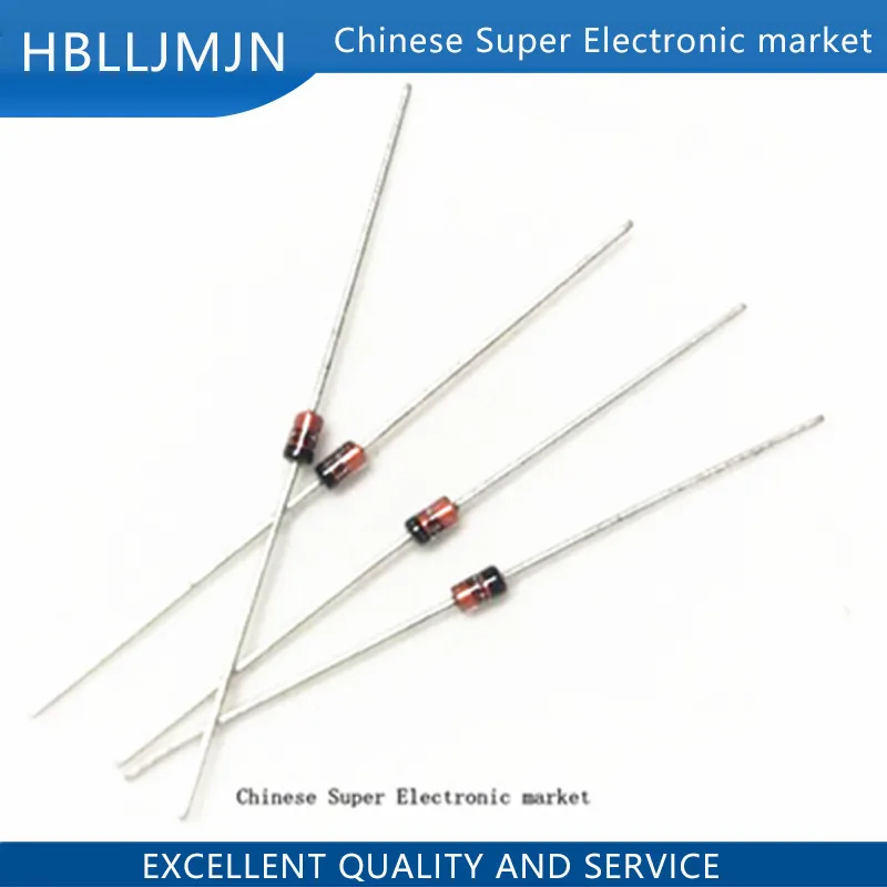 100PCS 1W Zener Diode DO-41 3V 3V3 3V6 3V9 4V3 4V7 5V1 5V6 6V2 6V8 7V5 8V2 9V1 10V 11V 12V 13V 15V 1N4733A 1N4742A 1N4728A