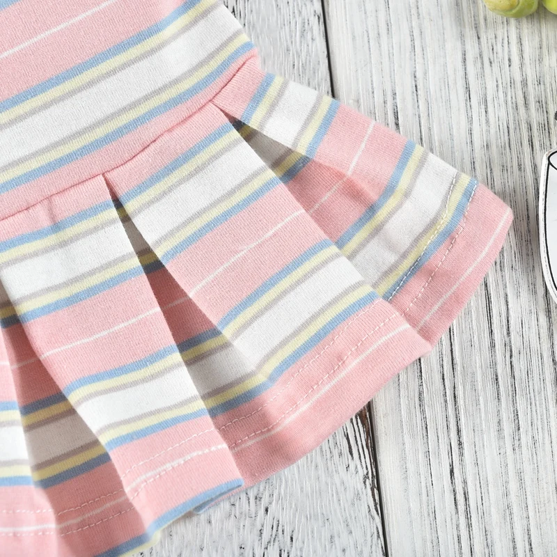 Stripe Puppy Summer Clothes Pink Blue Pet Dress For Small Cat Animal XS XXL Chihuahua French Bulldog XXL Girl Boy Suit Accessory