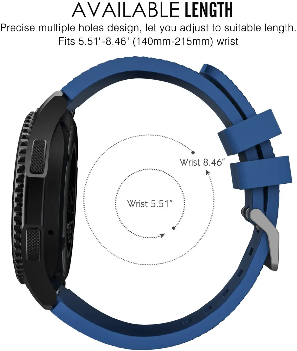 22MM Silicone Band for Samsung galaxy watch 3 46mm soft silicone sport strap Compatible with Huawei Watch GT2 46mm /Amazfit 47mm