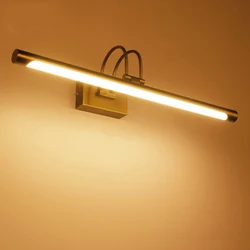 Acrylic Mirror Front Light Led Vintage Europe Brushed Nickel Vanity Sconce Bathroom Hotel House Over Mirror Cabinet Lighting 9W