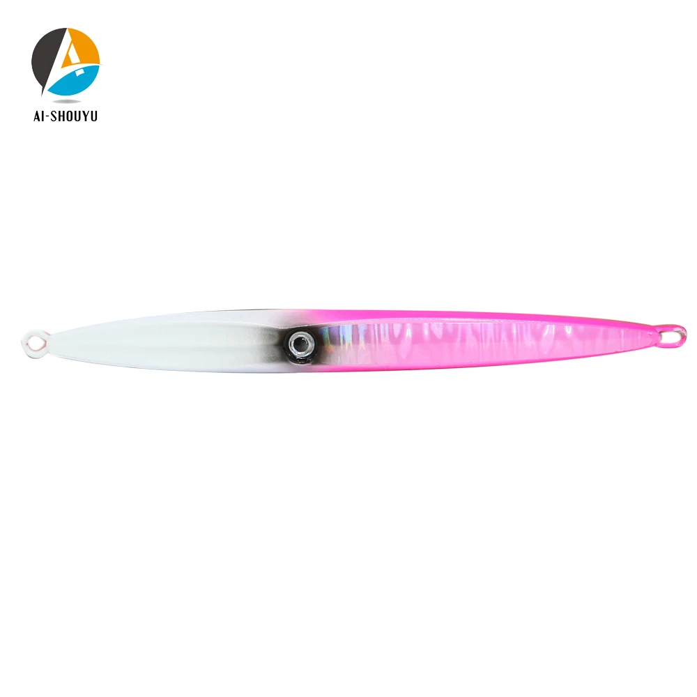 AI-SHOUYU NIEUWE Model Trage Jigging Lokken 40g 60g 80g 100g Lood Lichtgevende Hoofd lokken Harde Vissen Jigging Visgerei Zee Lokken