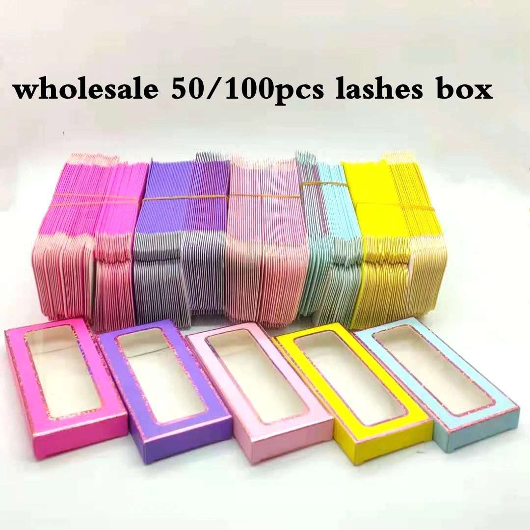 Eyelashes Packaging Box Wholesale Bulk Custom Empty Paper Package Case Mink Lashes New 10 pcs paper false eyelash  Boxes