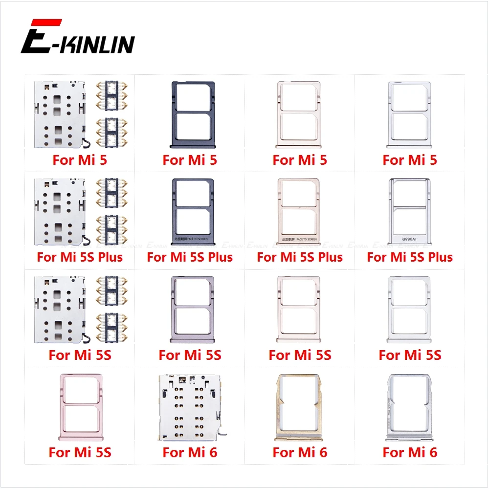 Sim Card Socket Slot Tray Reader Holder Connector Micro SD Adapter Container For XiaoMi Mi 6 5 5S Plus Replacement Parts