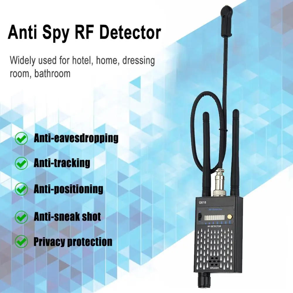 Detector de señal RF súper sensible, cámara oculta inalámbrica, Detector de huellas dactilares, buscador de cámaras, GSM, GPS, escáner magnético de