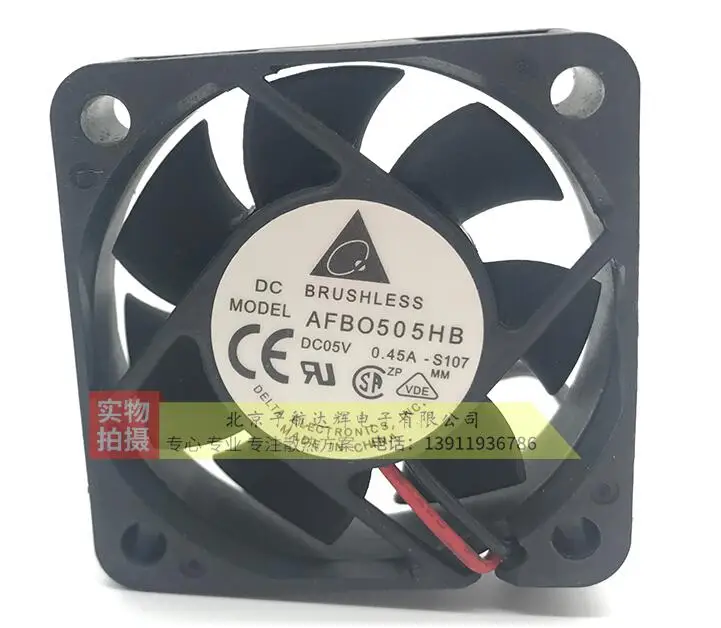 

Delta Electronics AFB0505HB S107 DC 5V 0.45A 50x50x15mm 2-Wire Server Cooling Fan