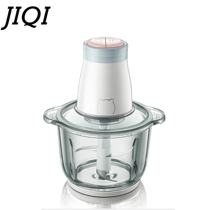 JIQI famiglia 2L tritacarne elettrico tritacarne robot da cucina spezie aglio tritatutto automatico tritacarne 2 velocità