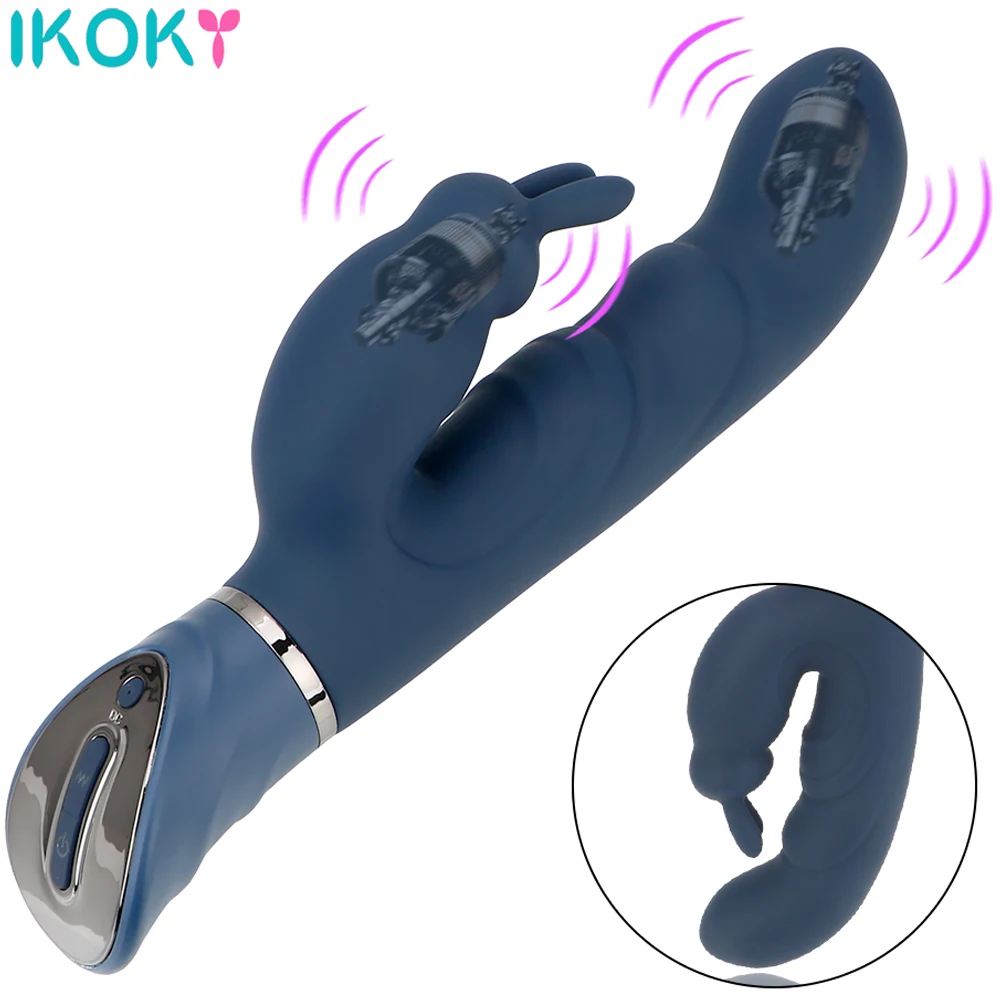 IKOKY Rabbit Vibrator G Spot Dildo Vibrator for Women 10 Vibration Modes ,Waterproof Bunny Vibrator Clitoral Vibrator Sex Toys