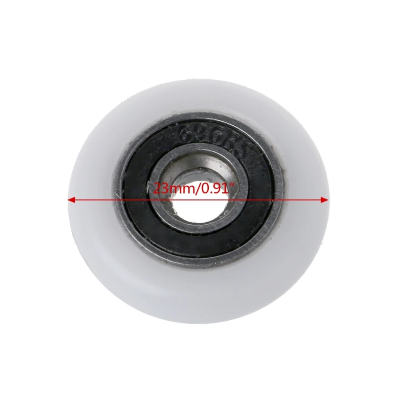 8 Chiếc Tắm Cửa Chạy Con Lăn Bánh Xe Ròng Rọc Thay Thế Phần Đường Kính 23Mm