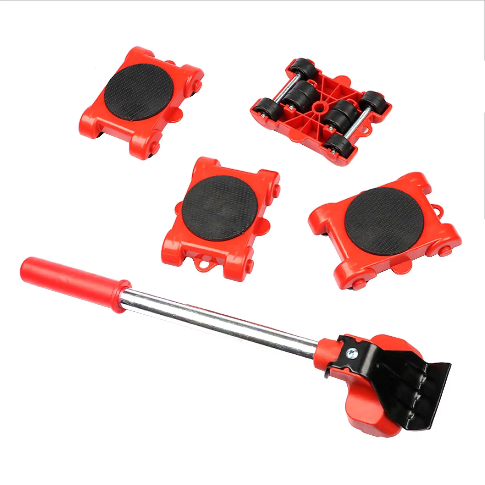 

Heavy Duty Furniture Lifter Transport Tool Furniture Mover set 4 Pad Move Roller 1 Wheel Bar for Lifting Moving Furniture Helper