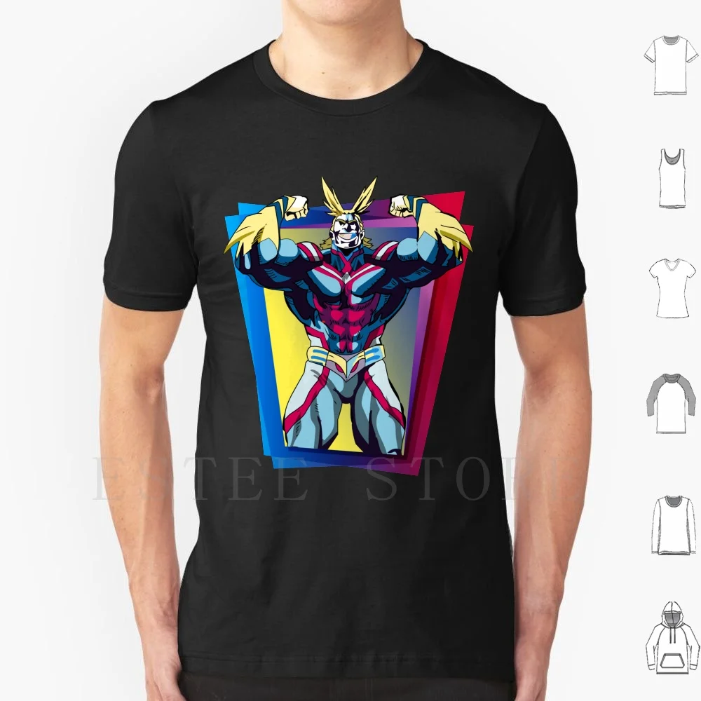 All Might | Colorfull T Shirt Print Cotton Izuku Midoriya Deku Boku No Hero Academia Shoto Todoroki Japanese Anime Quirk