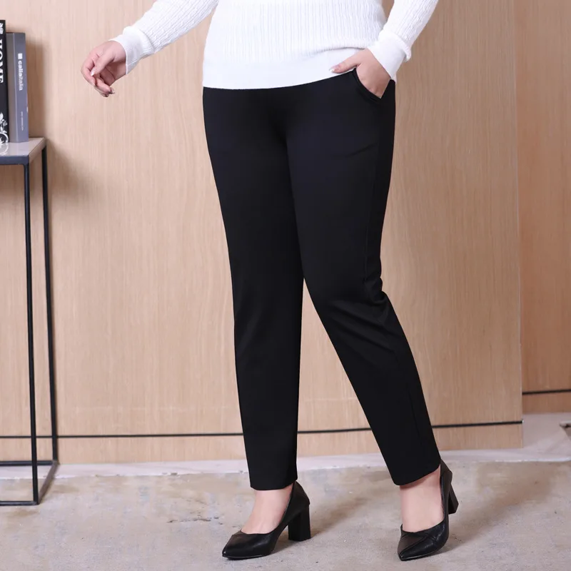 Pencil Pants Plus Size Women Clothing Oversized Trousers Autumn New Fashion Office Lady Casual Black Pantalones Free Shipping