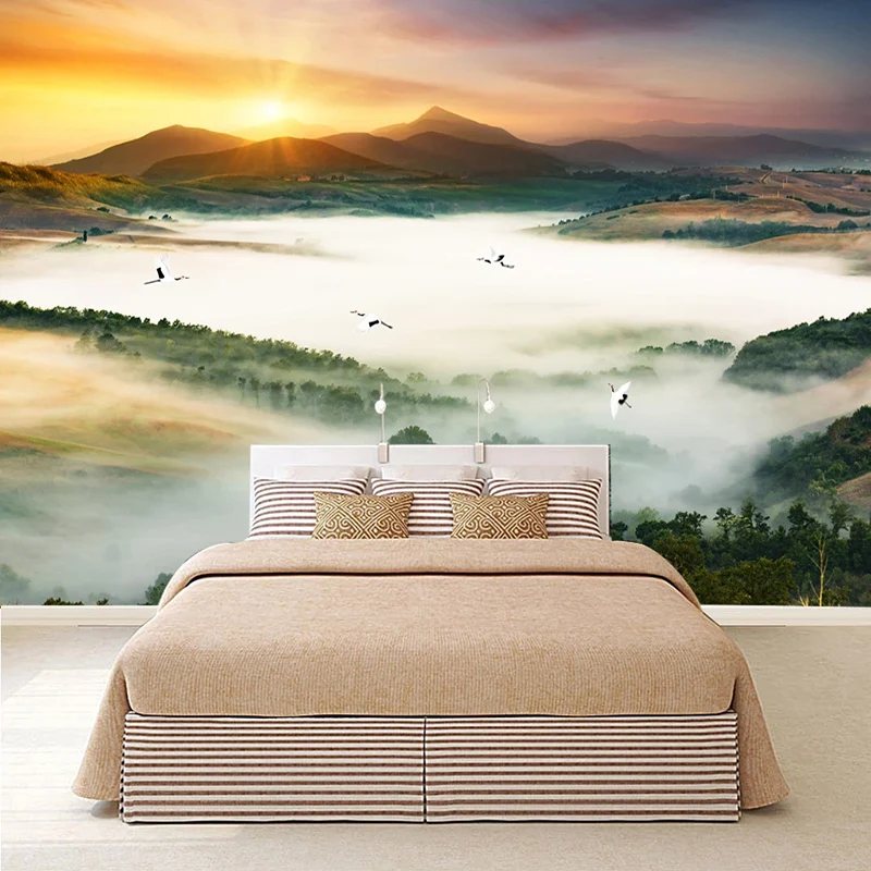 Custom Elke Maat Muurschildering Behang 3D Natuur Bos Landschap Fresco Woonkamer Slaapkamer Achtergrond Muur Decor Papel De Parede 3 D