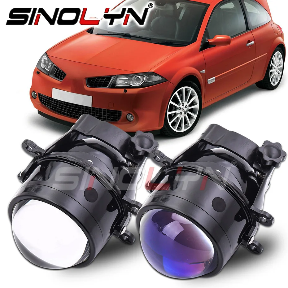 Sinolyn Bi Xenon Fog Lights H11 D2H Blue PTF For Renault MEGANE 2 3/Clio/Captur/Duster/LOGAN Auto Lens HID Car Projector Tuning