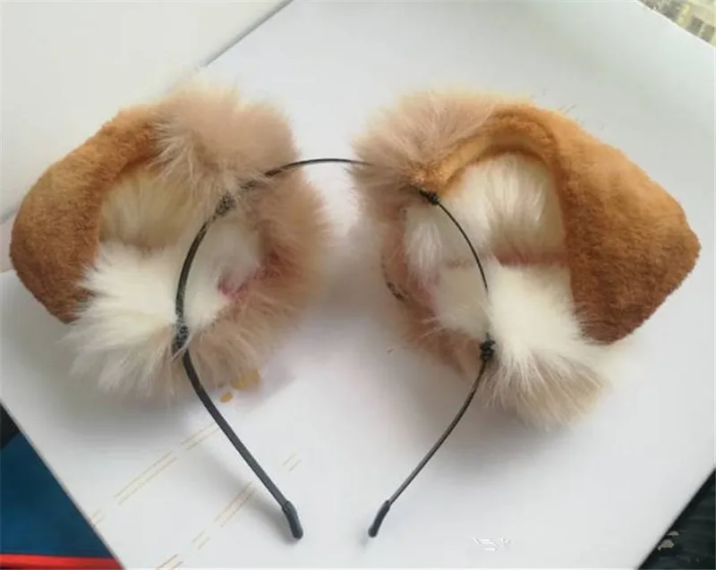 Handmade Simulation Shepherd Dog Ear Hair Band Border Collie Cosplay Hairhoop Halloween Lolita Costume Accessories