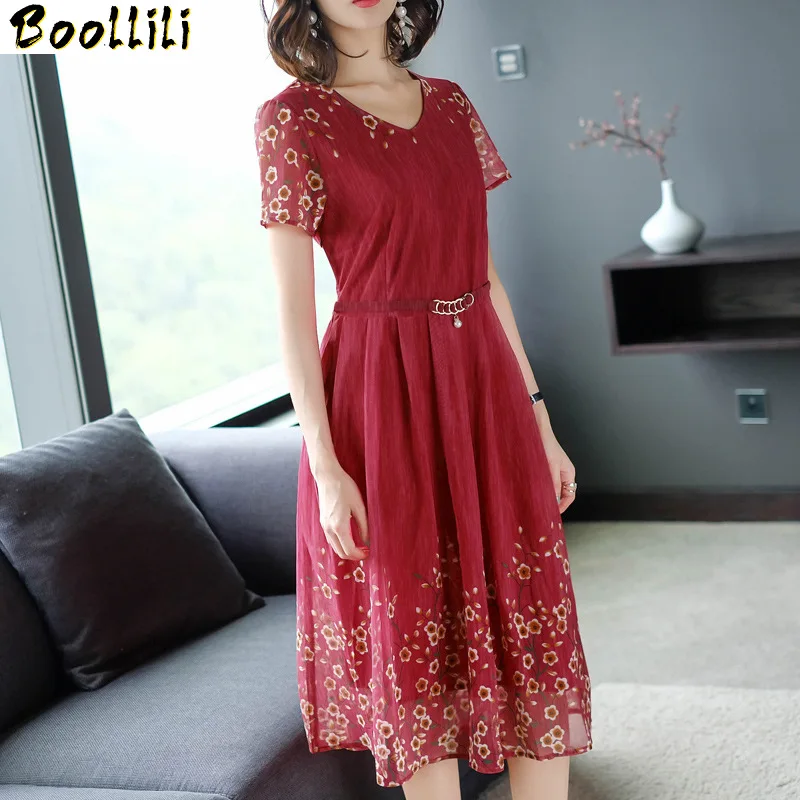 

Dress Boollili Summer Women Plus Size Dress Elegant New Vestidos Verano 2023 Jurken Short Sleeve