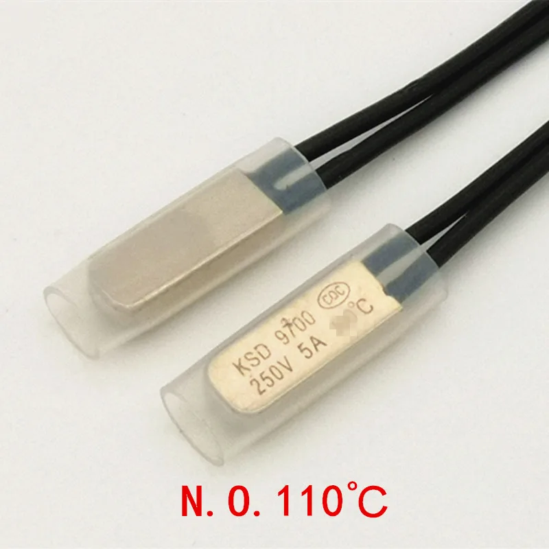 

100pcs/lot)110C KSD9700 Ncrmally Open Thermostat, Temperature Switch, NO110Celsius, Bimetal Disc.