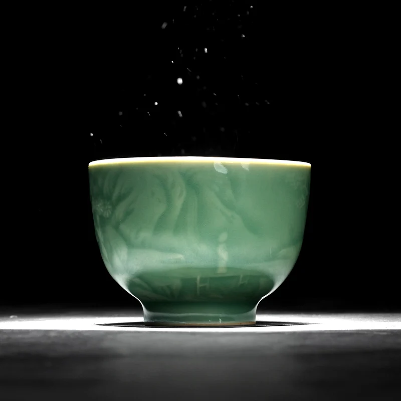 

|celadon ceramic tea cup Kung Fu small tea cup tea cup tea cup single cup tea set personal cup handmade Master Cup