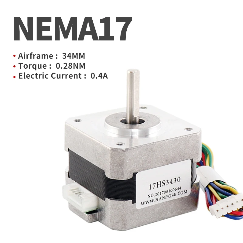 Micro 42 stepper motor Nema17 34MM 0.4A 12V two-phase four-wire Nema17 42 stepper motor 3D printing motor