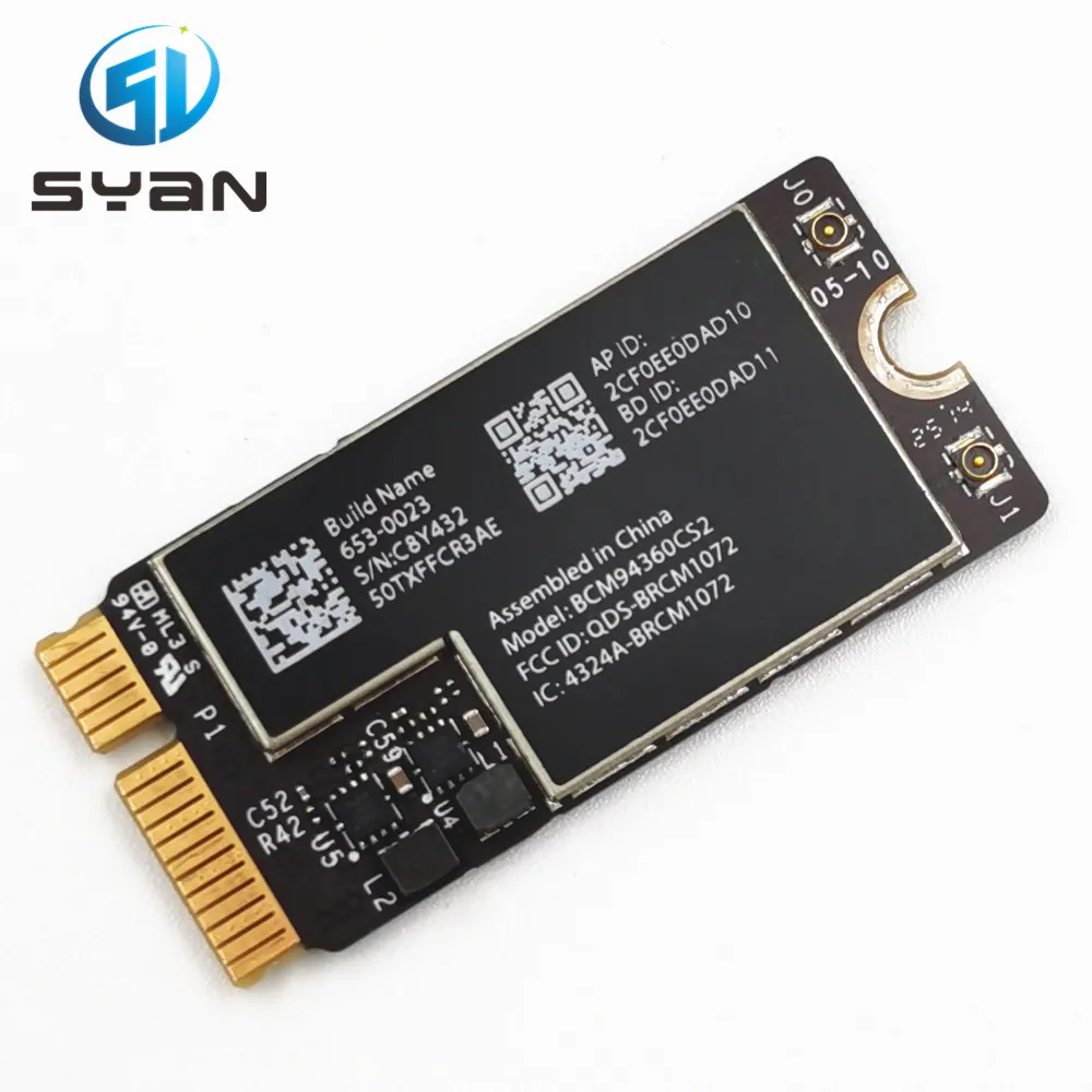 

BCM94360CS2 Wireless-AC WIFI Bluetooth BT 4.0 Airport 802.11ac Card For Macbook Air 11" A1465 13" A1466 2013 MD711LL/A MD760